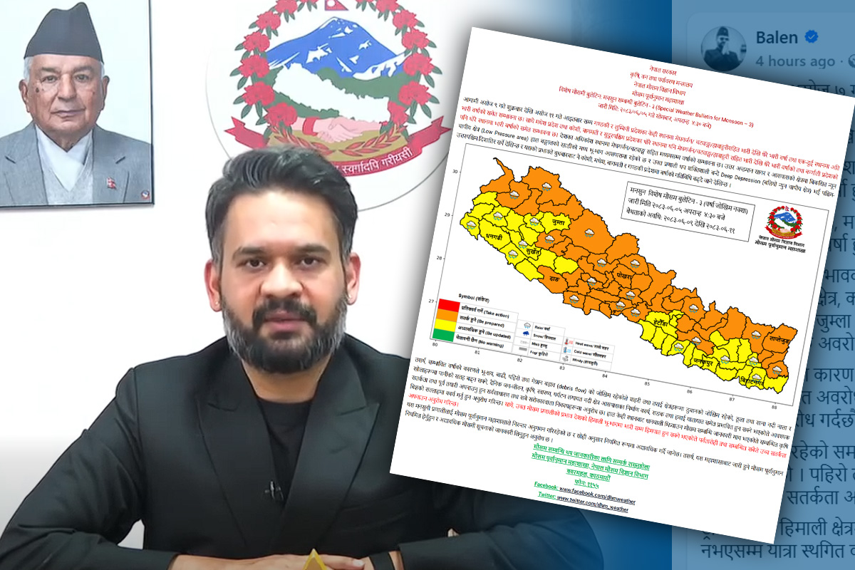 भारी वर्षाको पूर्वानुमान रहेकाले सतर्क रहन प्रधानमन्त्री शाहको अपिल