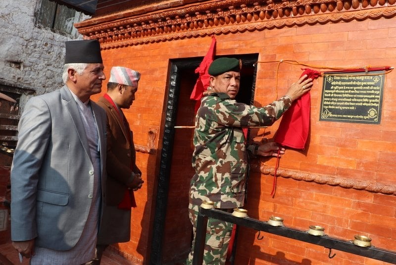 नेपाली सेनाद्वारा  निशान भगवती मन्दिरको जीर्णोद्धार