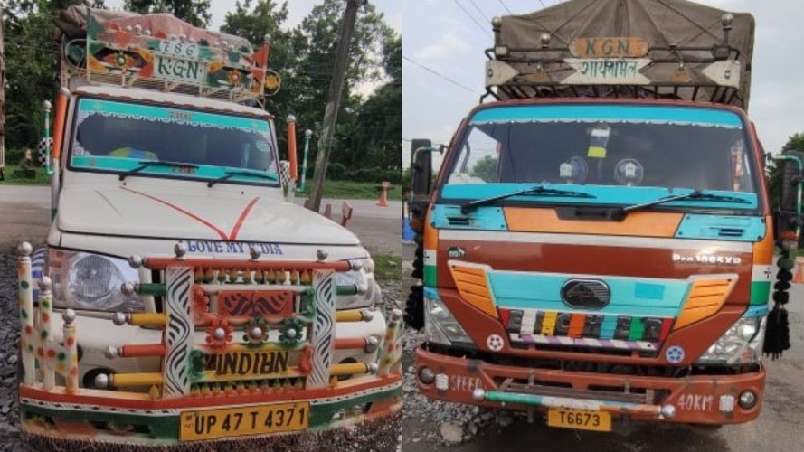 राजश्व छलेर नियम विपरित सञ्चालन भएका १५ भारतीय ट्रक रुपन्देही प्रहरीको नियन्त्रणमा