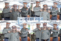 सशस्त्र प्रहरी महानिरीक्षक अर्यालबाट दर्ज्यानी चिह्न प्रदान
