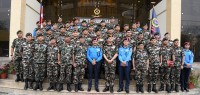 नेपाली सेनाका तालिमरत अधिकृतहरू प्रहरी मुख्यालयमा 