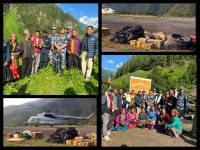 सशस्त्र प्रहरीको बन्दोबस्तीका सामान हेलिकोप्टरबाट लाम्पाटा पुर्‍याइयो