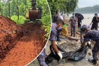 स्वास्थ्य सङ्क्रमणको जोखिम कम गर्न शव व्यवस्थापन गर्दै नेपाल प्रहरी (फोटो फिचर)