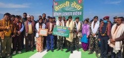 नेपाली सेनाद्वारा निमार्ण गरिएको हेलीप्याड गाउँपालिकालाई हस्तान्तरण