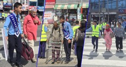 प्रहरी स्कुलका विद्यार्थी सडकमा : ट्राफिक नियम सिक्दै र सिकाउँदै