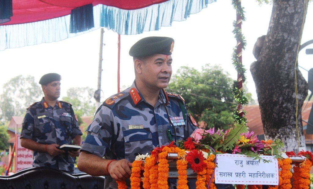 सशस्त्र प्रहरी महानिरीक्षक अर्यालद्वारा छिन्नमस्ता बाहिनी र मातहत इकाईहरुको निरीक्षण 