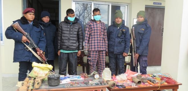 विष्फोटक पदार्थसहित विप्लव समूहका दुई कार्यकर्ता पक्राउ