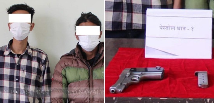 पेस्तोलसहित दुई जना पक्राउ