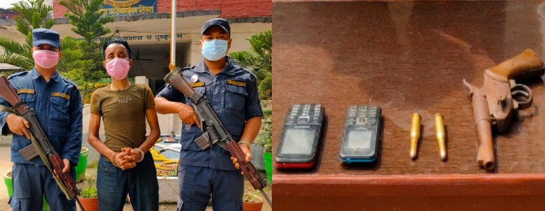 पेस्तोल र २ राउण्ड गोलीसहित एक जना पक्राउ