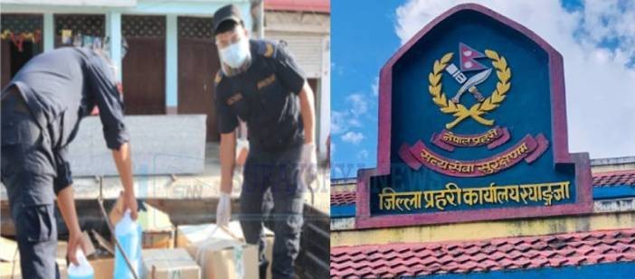 स्याङ्जा प्रहरीद्वारा १ सय ९२ लिटर गुणस्तरहीन स्यानिटाइजर बरामद