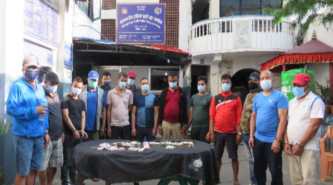काठमाडौंबाट निषेधाज्ञामा जुवातास खेलिरहेको अवस्थामा १५ जना पक्राउ