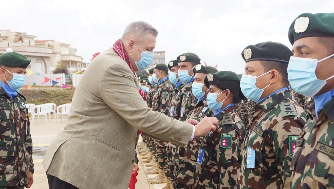 लिबियामा नेपाली शान्ति सैनिकहरूको मेडल परेड सम्पन्न