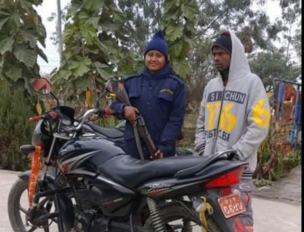 बाँकेमा चोरीको मोटरसाइकलसहित एक जना पक्राउ