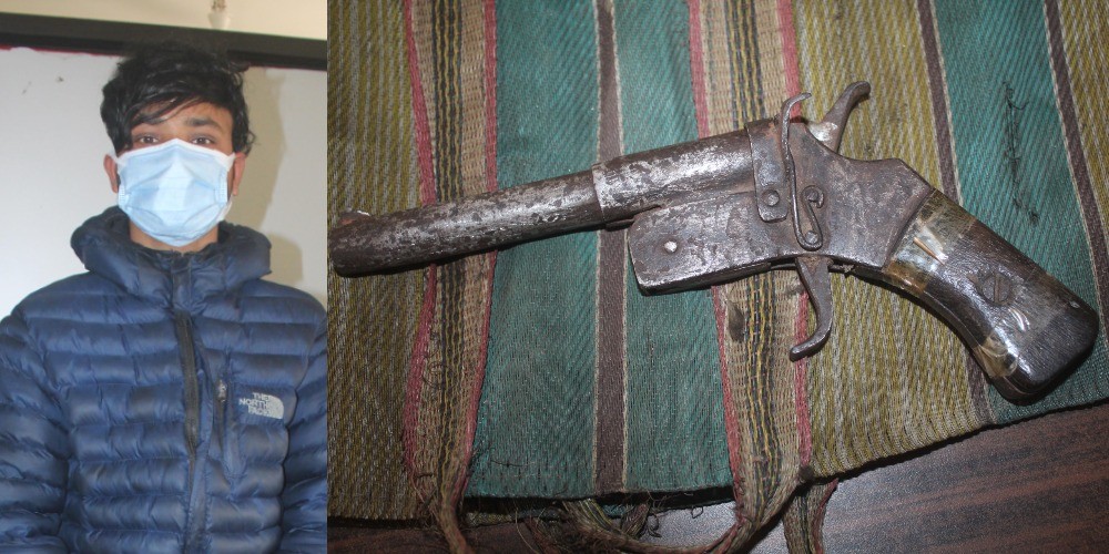 कटुवा पेस्तोलसहित एक युवक पक्राउ