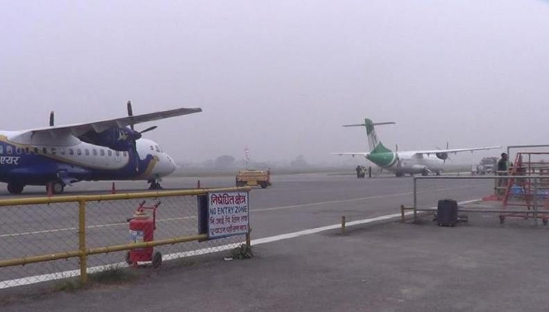 त्रिभुवन अन्तर्राष्ट्रिय विमानस्थलका हवाई उडान प्रभावित