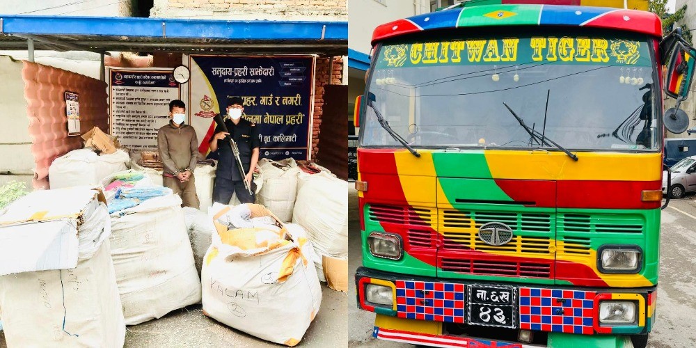भन्सार छली गरी ल्याएको सामान र गाडीसहित एक पक्राउ