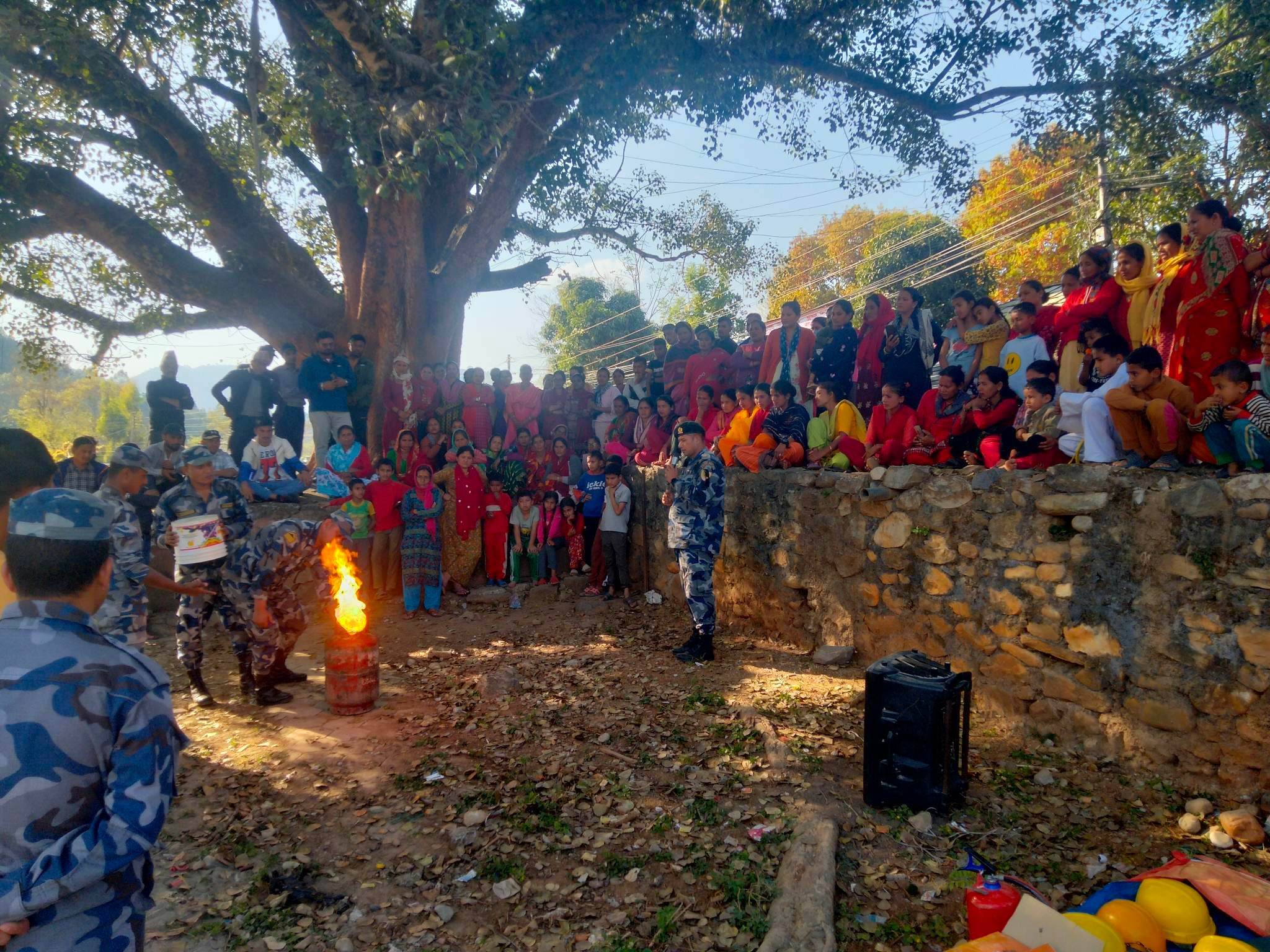 सशस्त्र प्रहरीद्वारा आगलागी सम्बन्धी कृत्रिम घटना अभ्यास