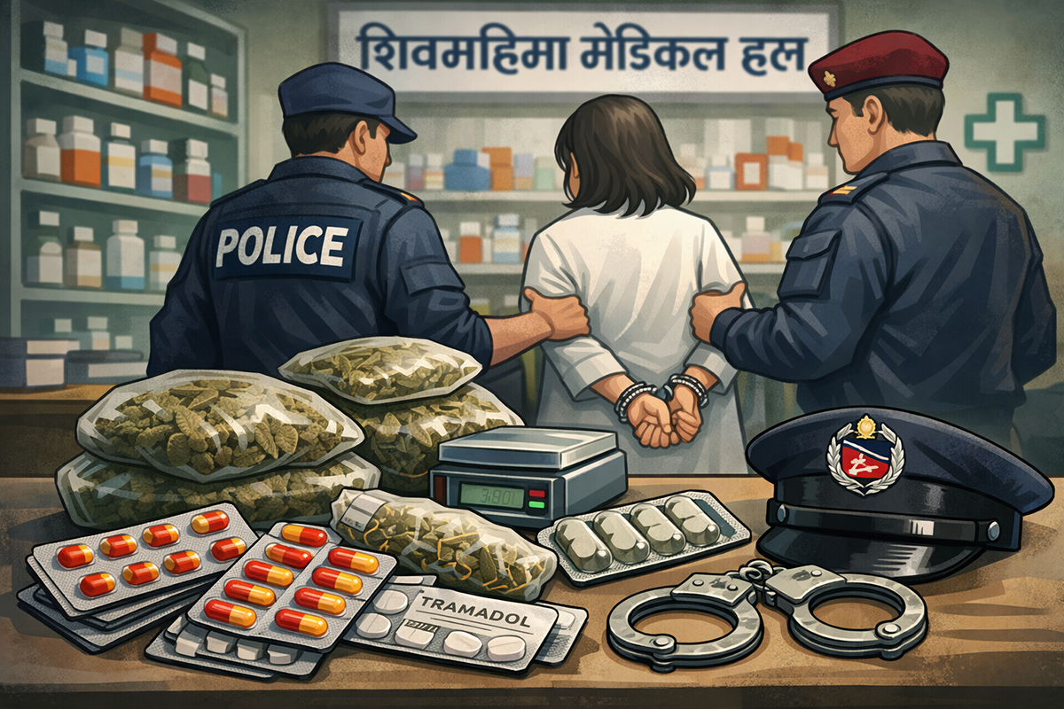 प्रतिबन्धित लागूऔषधसहित फार्मेसी सञ्चालिका पक्राउ