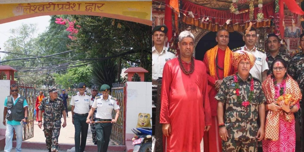 नेपाली सेनाको पश्चिम कमाण्डका सेनापतीद्वारा सुदूरका धार्मिक शक्तिपीठहरुमा पूजा आराधना