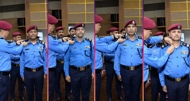 चारजना प्रहरी अतिरिक्त महानिरीक्षकहरूलाई दर्ज्यानी चिह्न प्रदान (तस्बिरहरू)