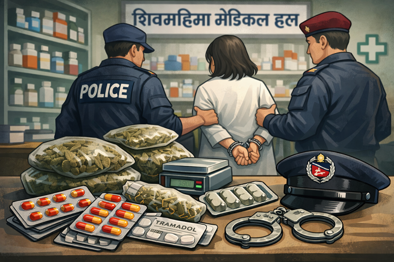 प्रतिबन्धित लागूऔषधसहित फार्मेसी सञ्चालिका पक्राउ