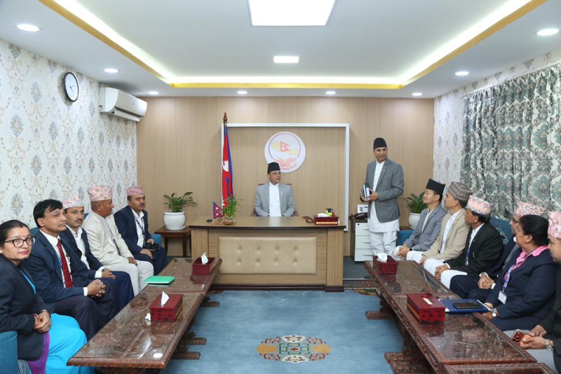 नवनिर्वाचित सभामुख डीपी अर्यालले पदवहाली गरे