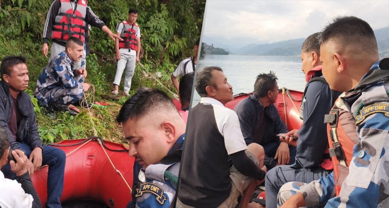 फेवातालमा डुङ्गा पल्टिएर डुबेका तीन जनाको सकुशल उद्धार